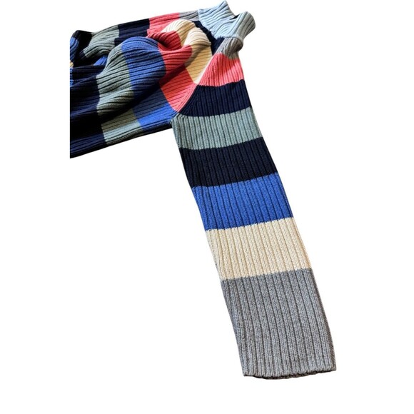 VTG Tommy Hilfiger Sweater full zip Women's M-L Rainbow striped Colorblock - Picture 9 of 9